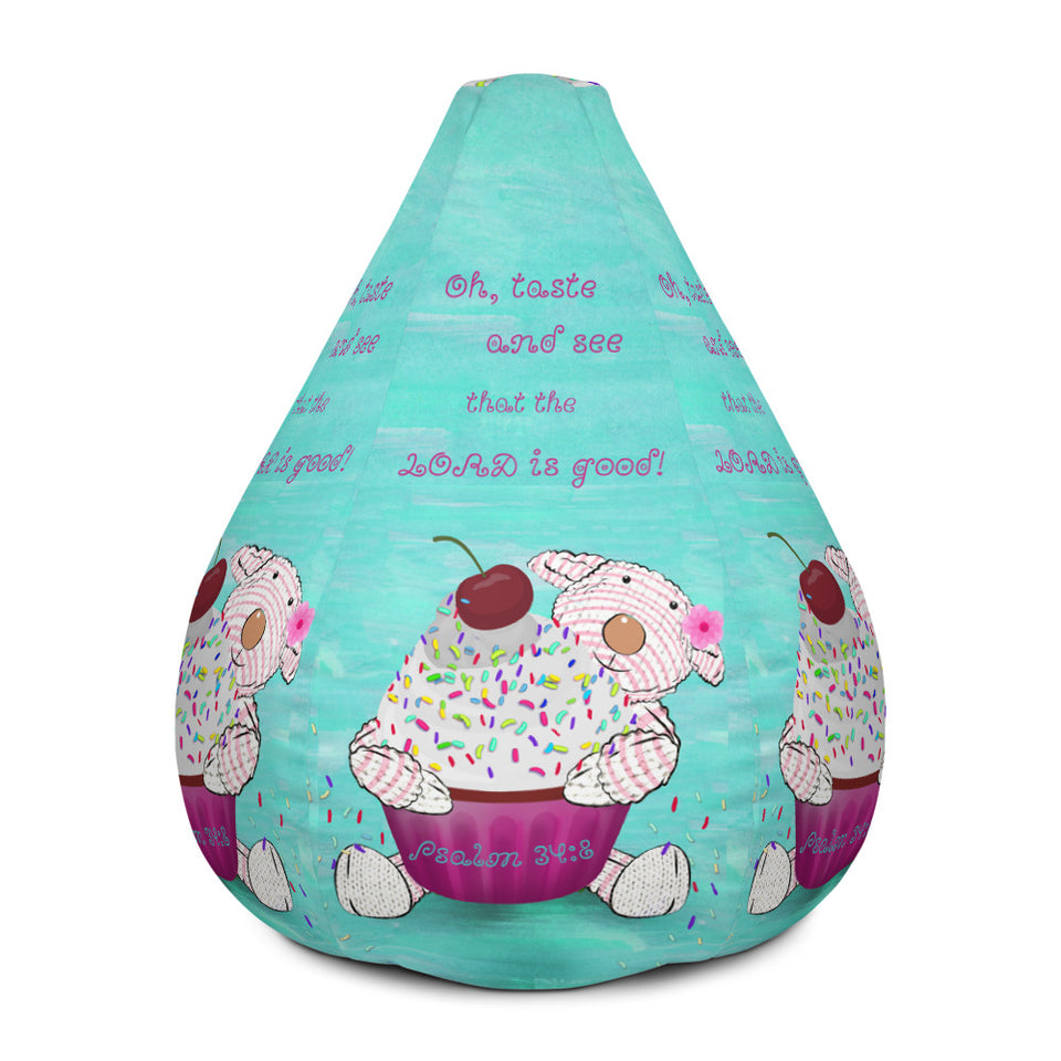Bean Bag Chair Cover - Joy Cupcake - Psalm 34:8