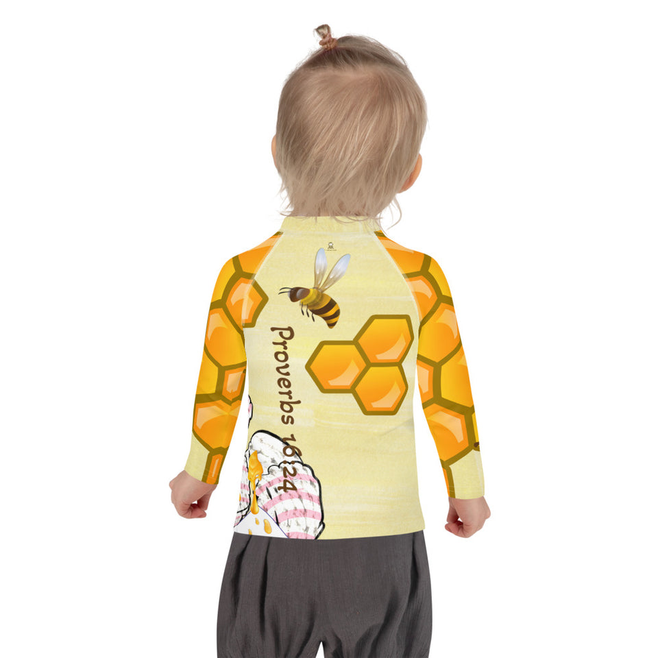 Girls Rash Guard - Joy Honey - Proverbs 16:24