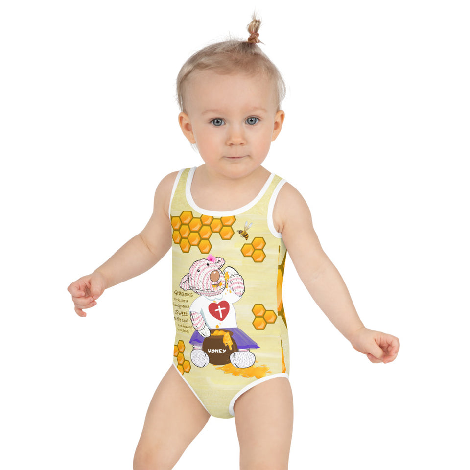 Girls Swimsuit - Joy Honey - Proverbs 16:24