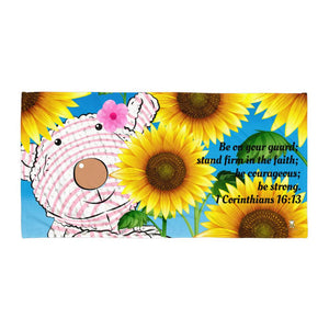 Towel - Joy Sunflowers - 1 Corinthians 16:13