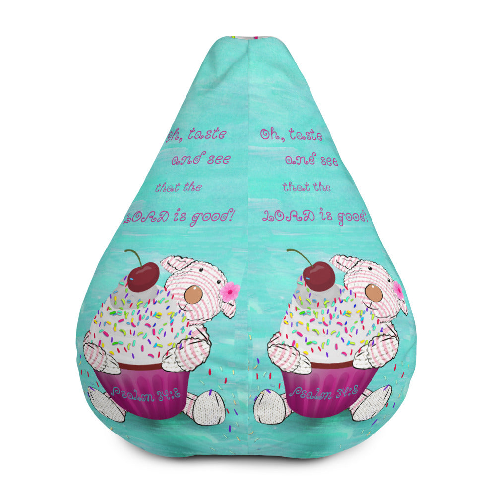 Bean Bag Chair Cover - Joy Cupcake - Psalm 34:8