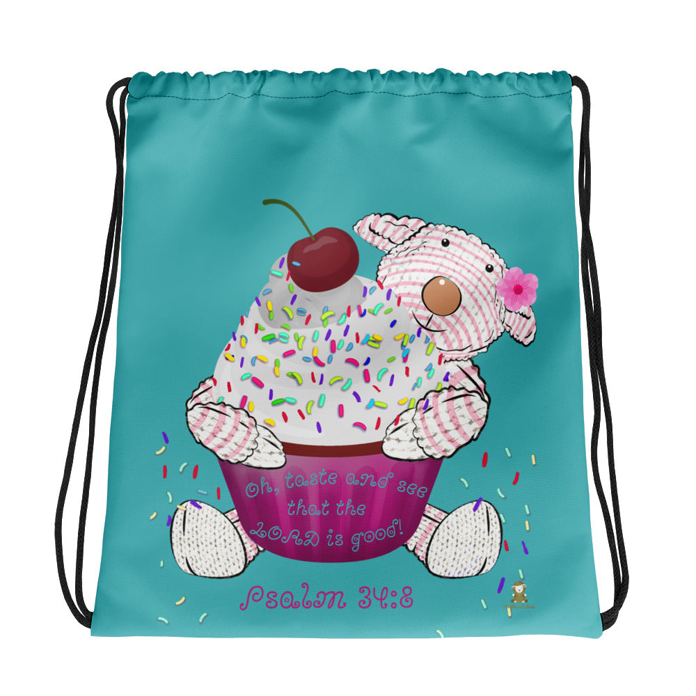 Drawstring bag - Joy Cupcake - Psalm 34:8
