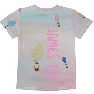 Kids T-shirt - Joy Balloon Adventure - James 1:17