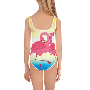 Girls Swimsuit Joy Ballerina and Flamingos - Psalm 30:11