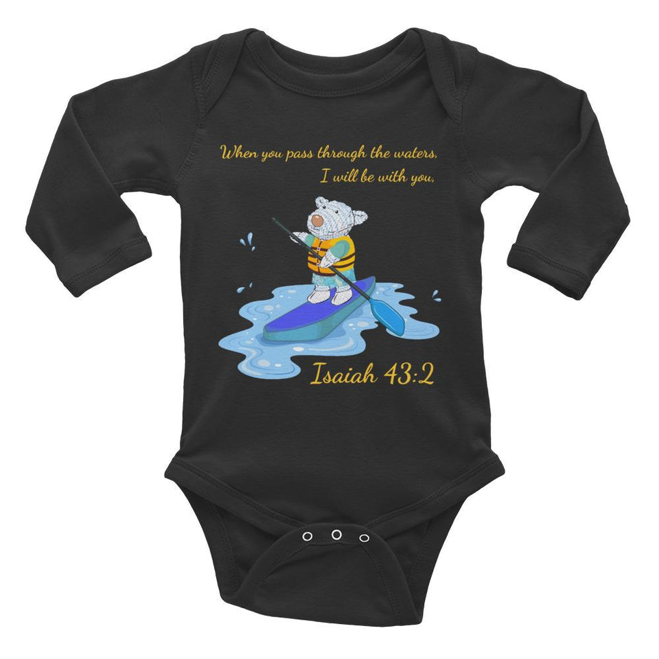 Baby Body long Sleeve - Joseph Paddleboard - Isaiah 43:2