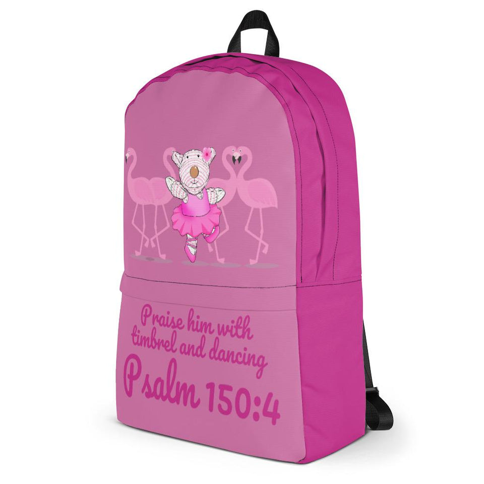 Backpack - Joy Ballerina Flamingos - Psalm 150:4