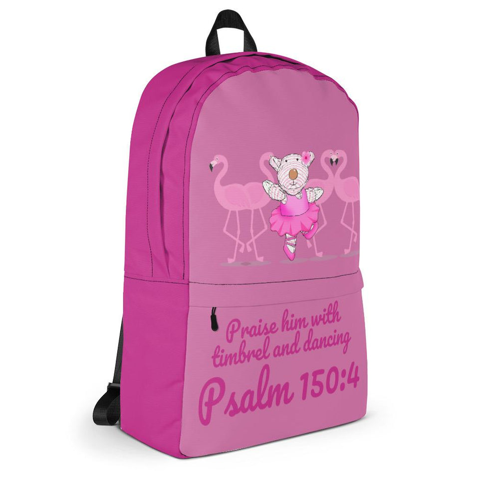 Backpack - Joy Ballerina Flamingos - Psalm 150:4