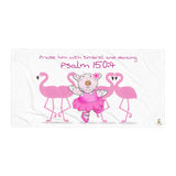 Towel - Joy Ballerina Flamingos - Psalm 150:4