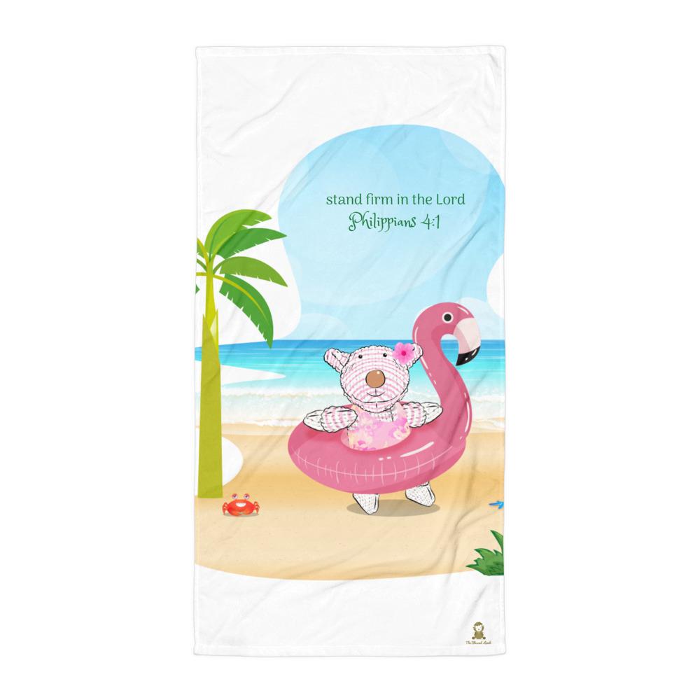 Towel - Joy Flamingo Beach - Philippians 4:1