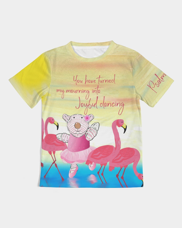 Girls T-Shirt Joy Ballerina and Flamingos - Psalm 30:11