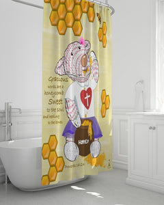 Shower Curtain - Joy Honey - Proverbs 16:24