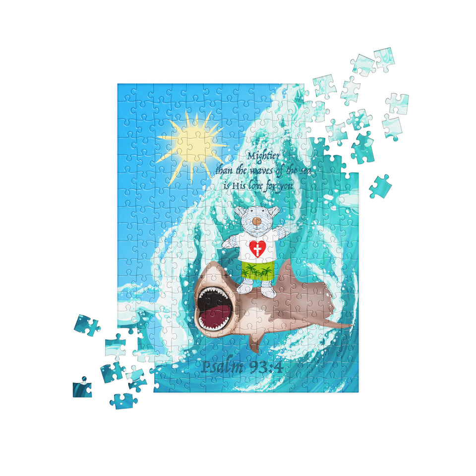 Puzzle - Joseph Surfing with Shark - Psalm 93:4