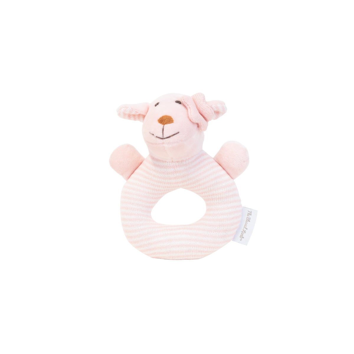 Christian Knitted Baby Rattle - Joy Pink – theblessedlamb.com