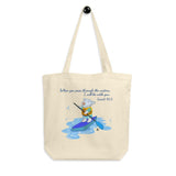 Organic Tote Bag - Joseph Paddleboard - Isaiah 43:2