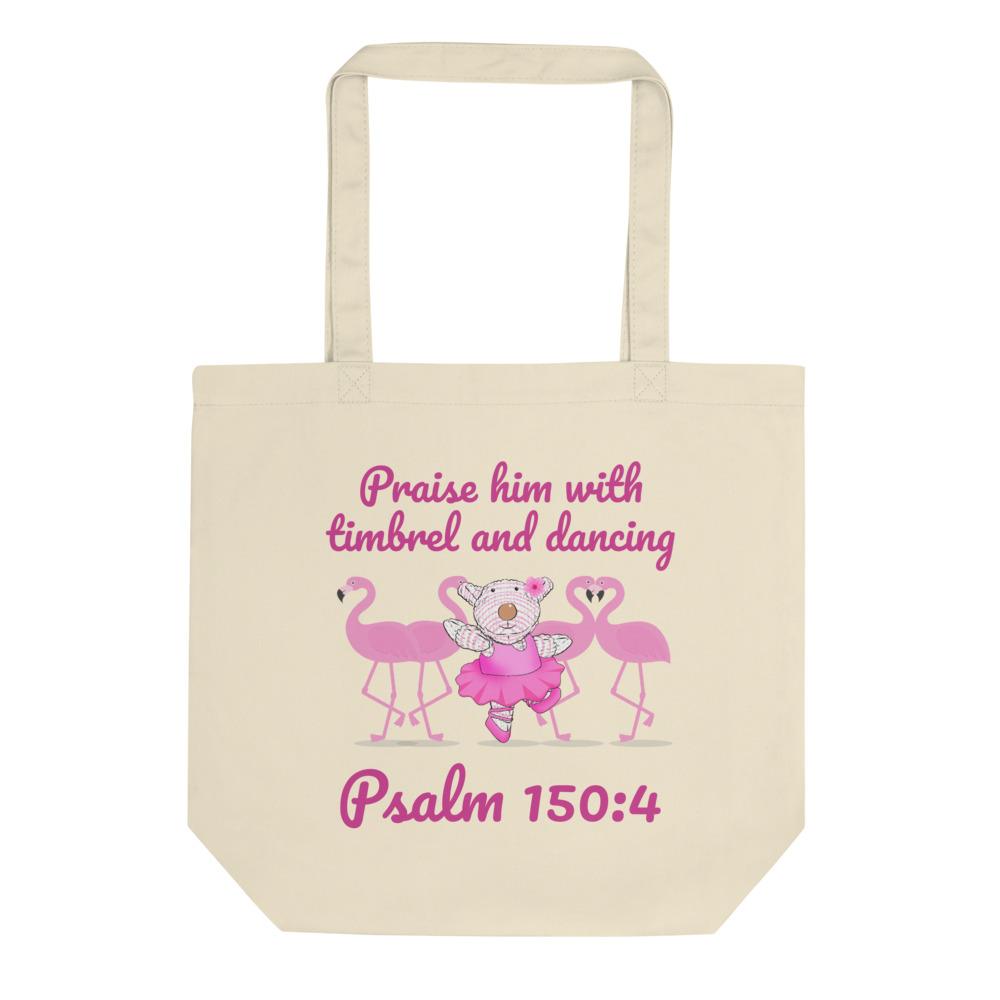 Small Organic Bag - Joy Ballerina Flamingos - Psalm 150:4