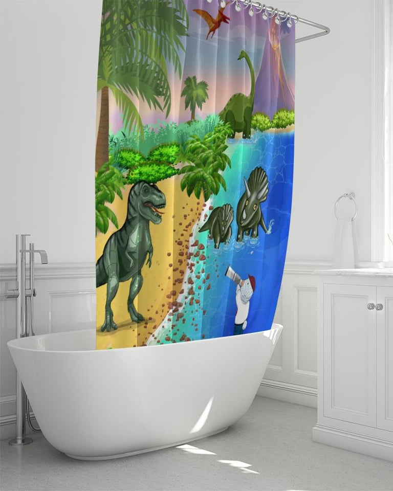 Shower Curtain - Shower Curtain - Joseph And The Dinosaurs