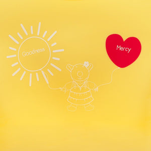 Silicone bib - Joy Goodness and Mercy - Yellow