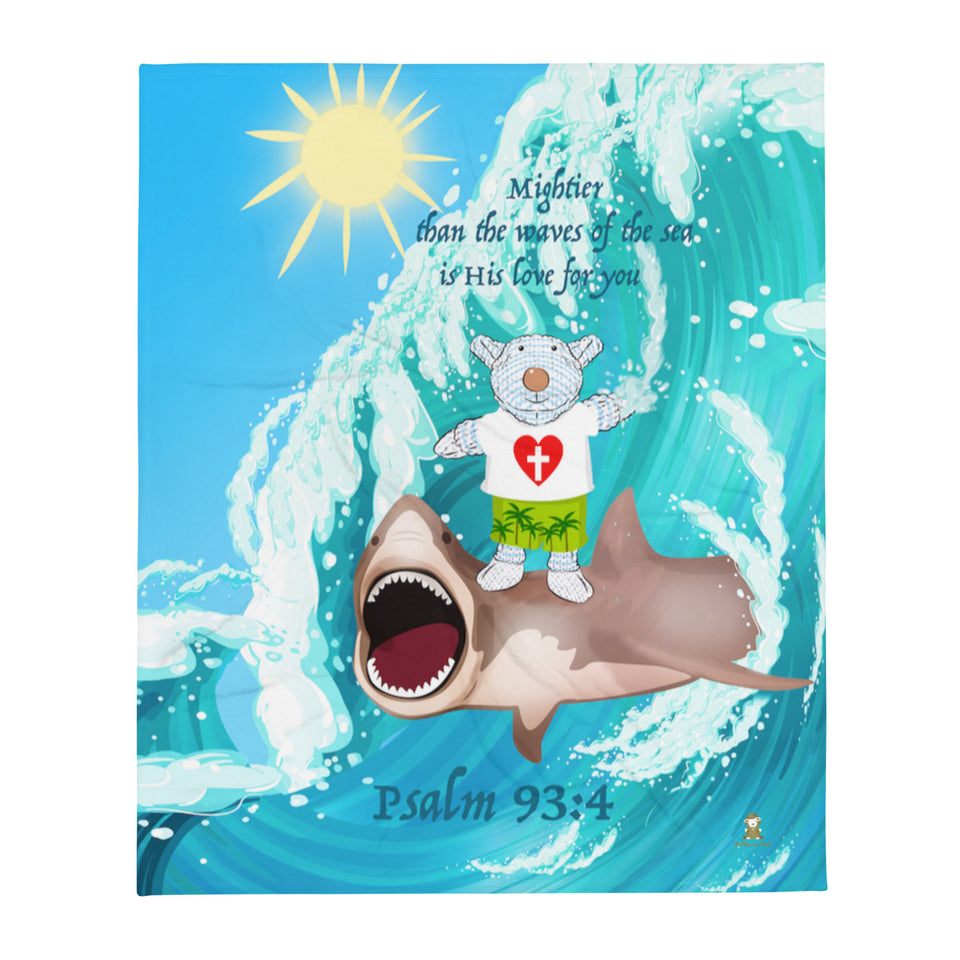Blanket - Joseph Surfing with Shark - Psalm 93:4