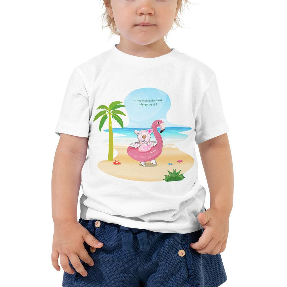 Toddler T-Shirt - Joy Flamingo Beach - Philippians 4:1